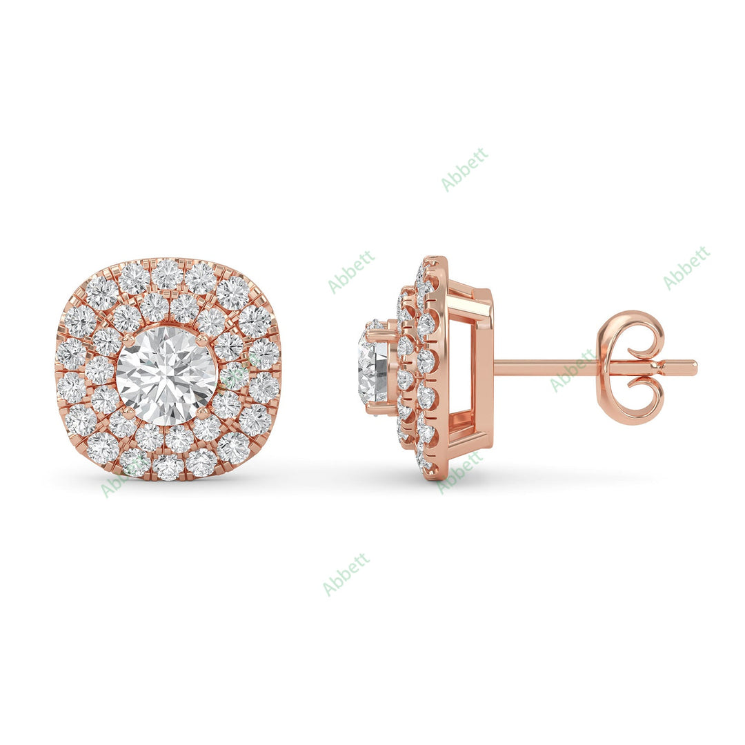 Double Halo Stud Earring STDO025