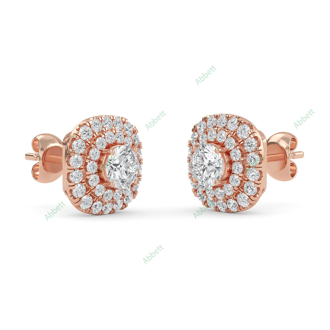 Double Halo Stud Earring STDO025