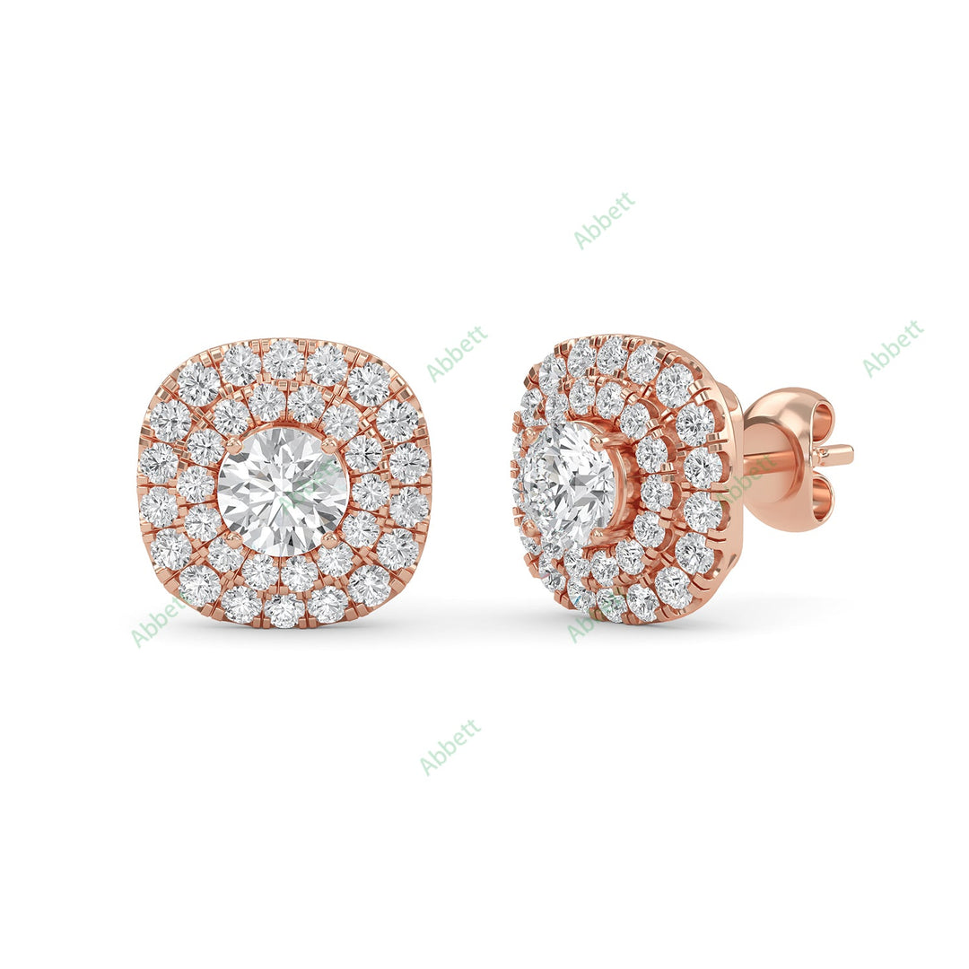 Double Halo Stud Earring STDO025