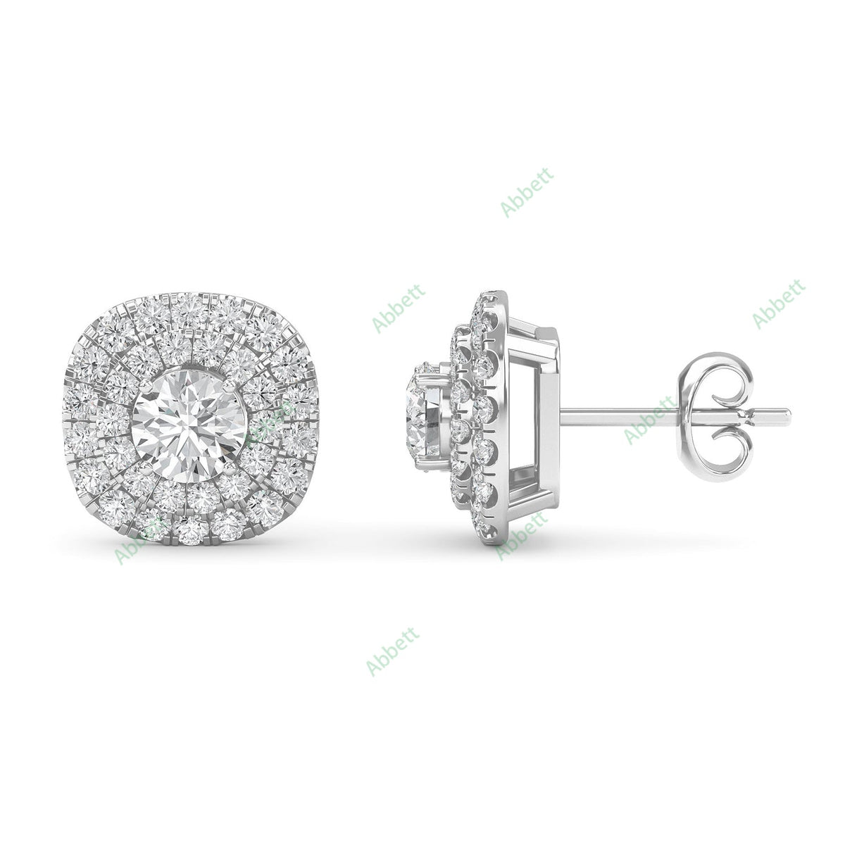 Double Halo Stud Earring STDO025