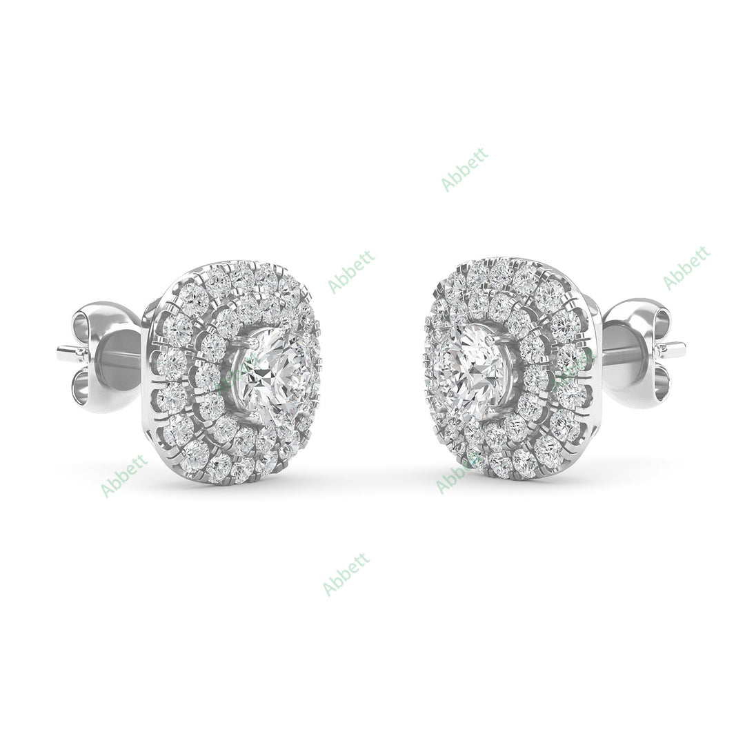 Double Halo Stud Earring STDO025
