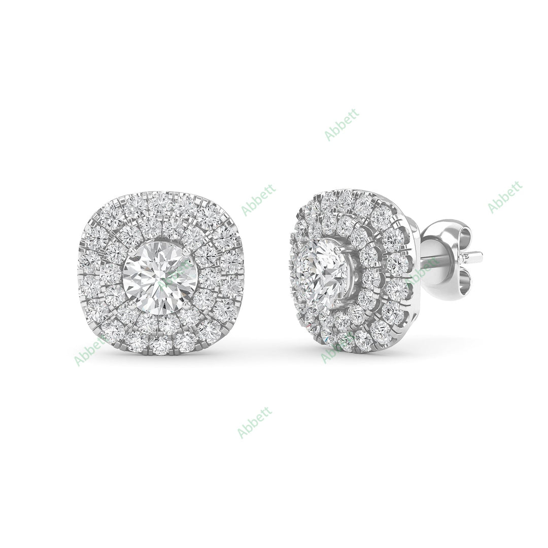 Double Halo Stud Earring STDO025