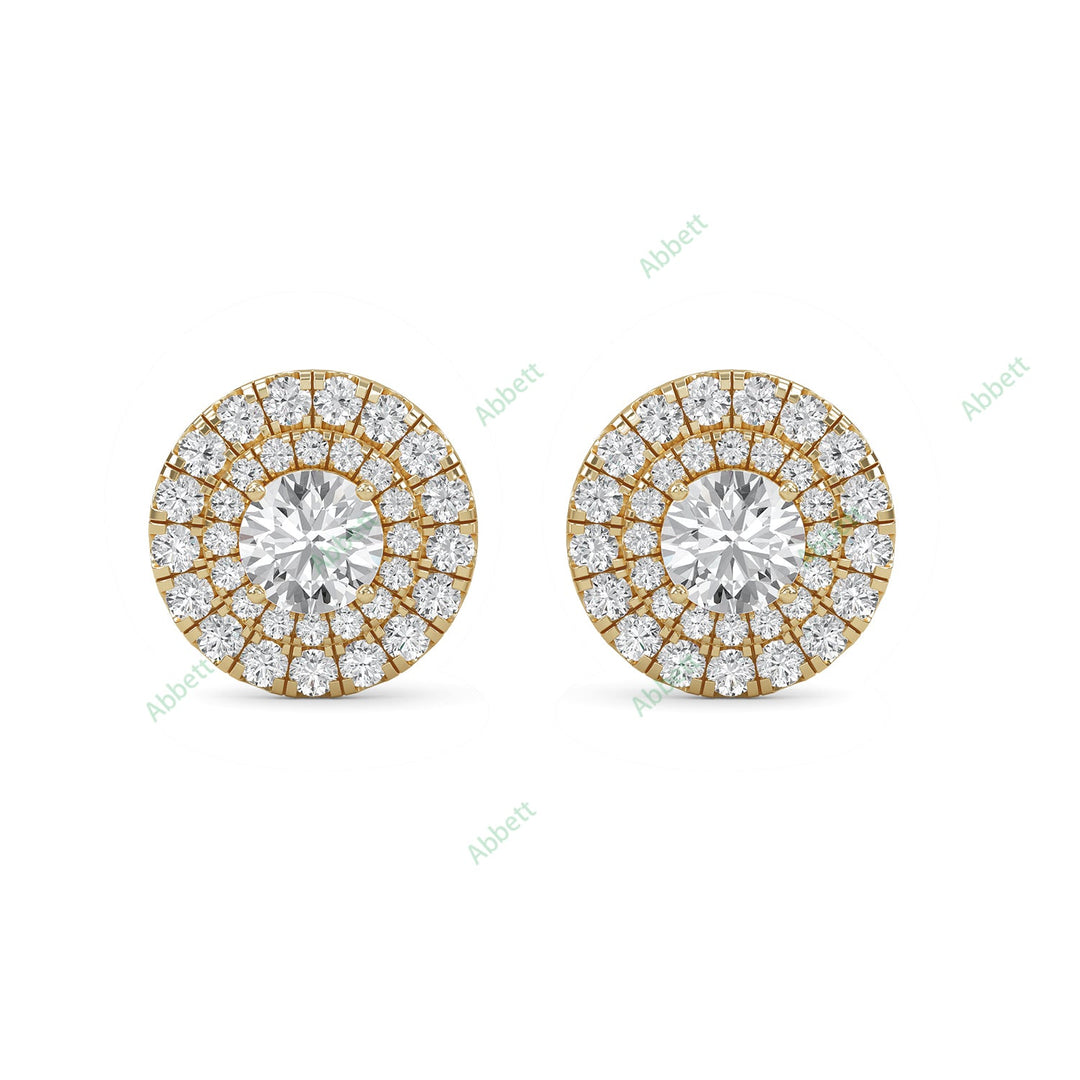 Double Halo Stud Earring STDO026
