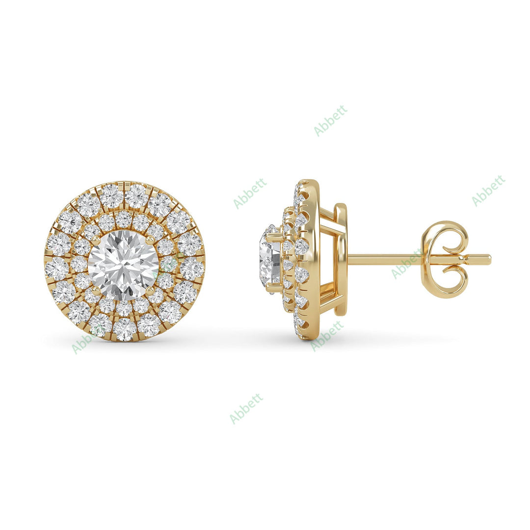 Double Halo Stud Earring STDO026