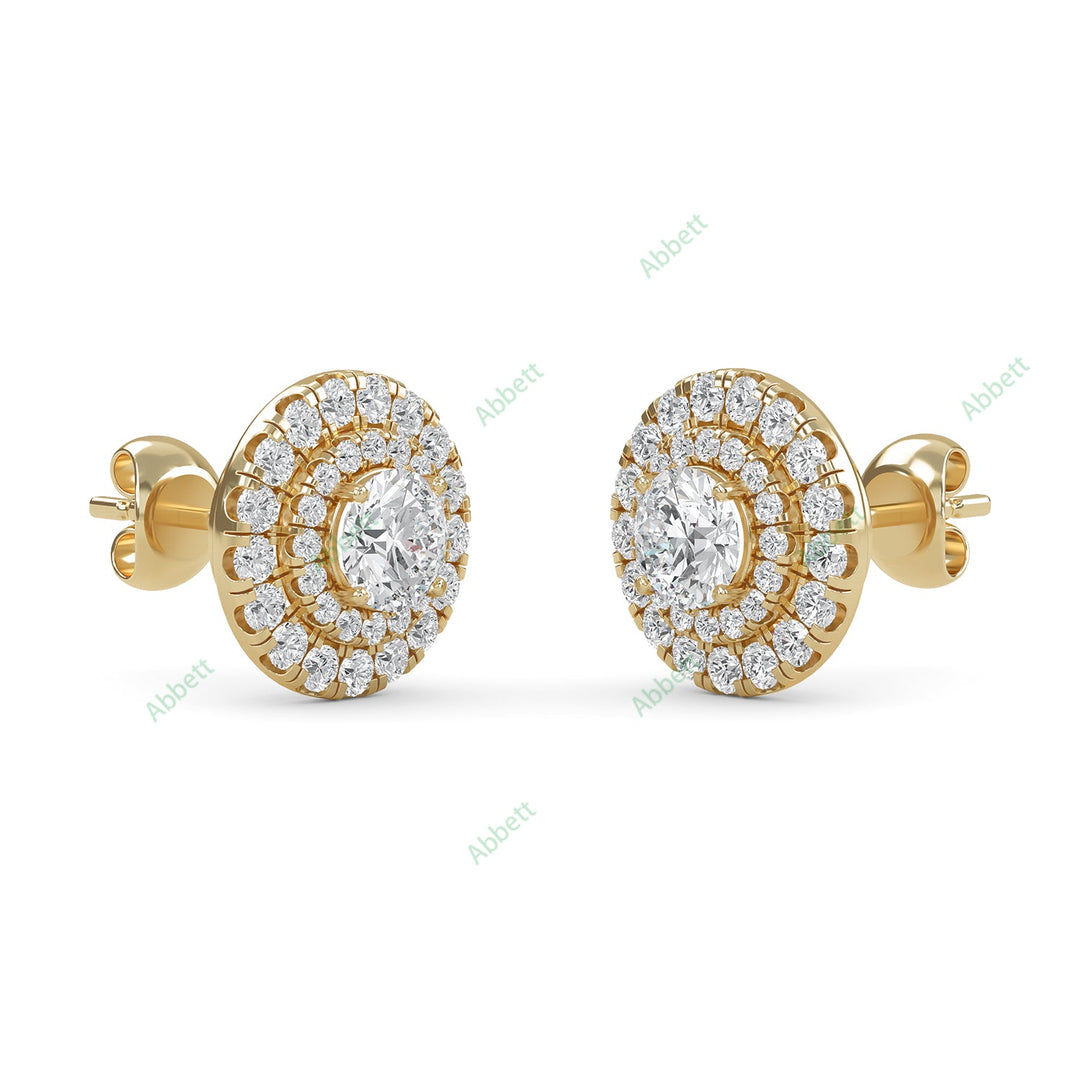 Double Halo Stud Earring STDO026