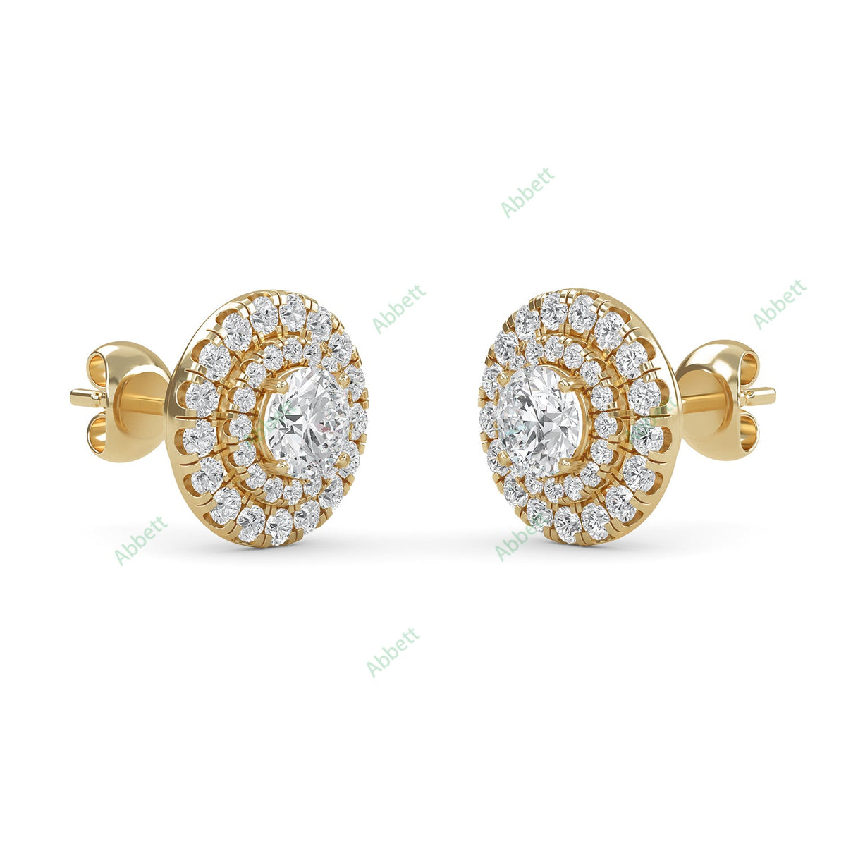 Double Halo Stud Earring STDO026