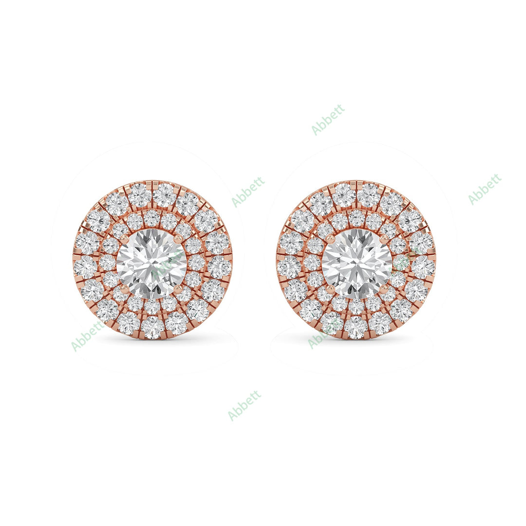 Double Halo Stud Earring STDO026