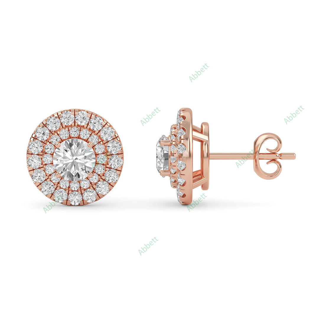 Double Halo Stud Earring STDO026