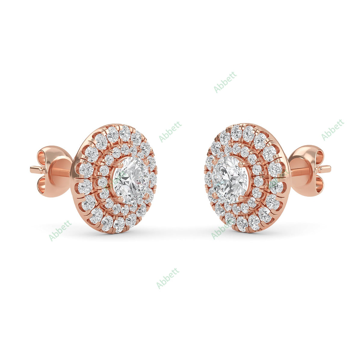 Double Halo Stud Earring STDO026