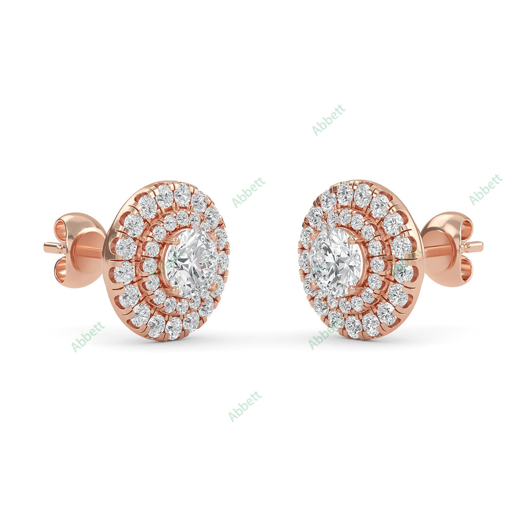 Double Halo Stud Earring STDO026