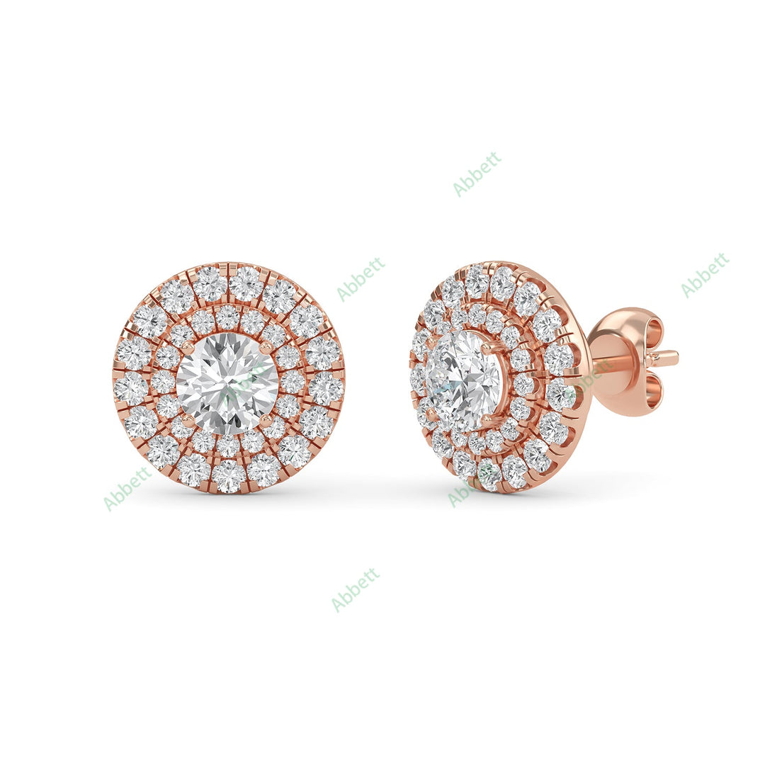 Double Halo Stud Earring STDO026