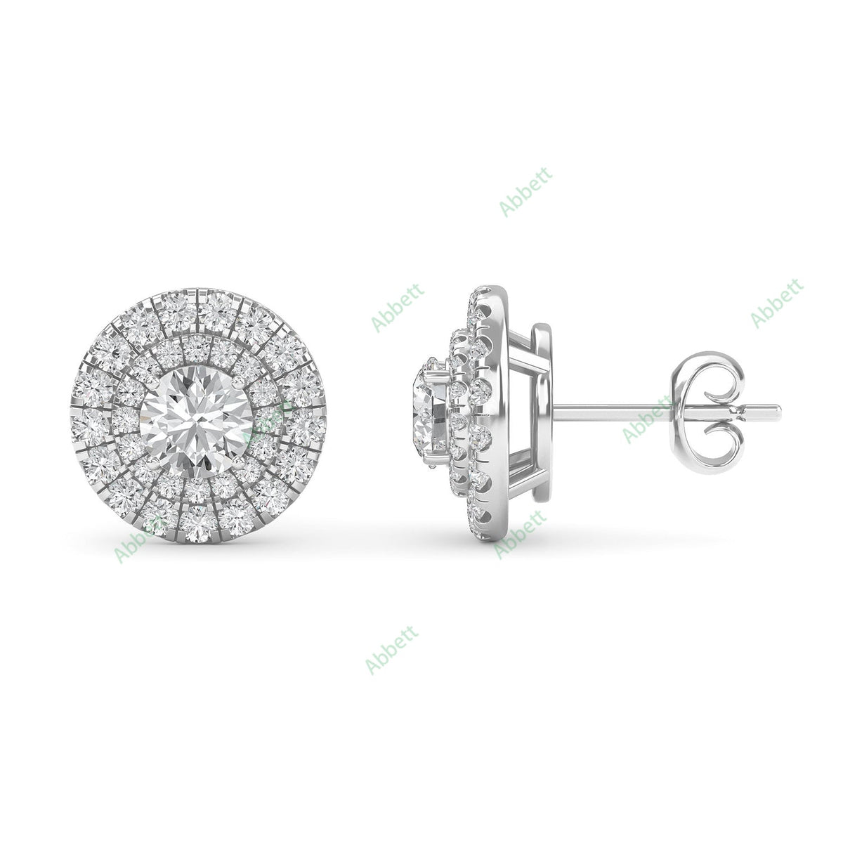 Double Halo Stud Earring STDO026