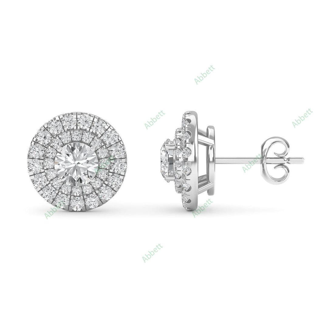 Double Halo Stud Earring STDO026