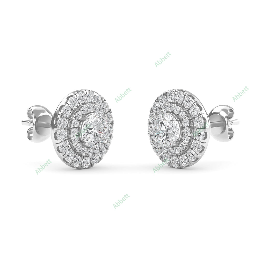 Double Halo Stud Earring STDO026