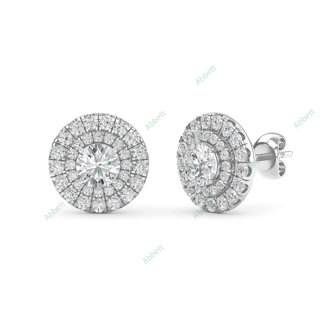 Double Halo Stud Earring STDO026