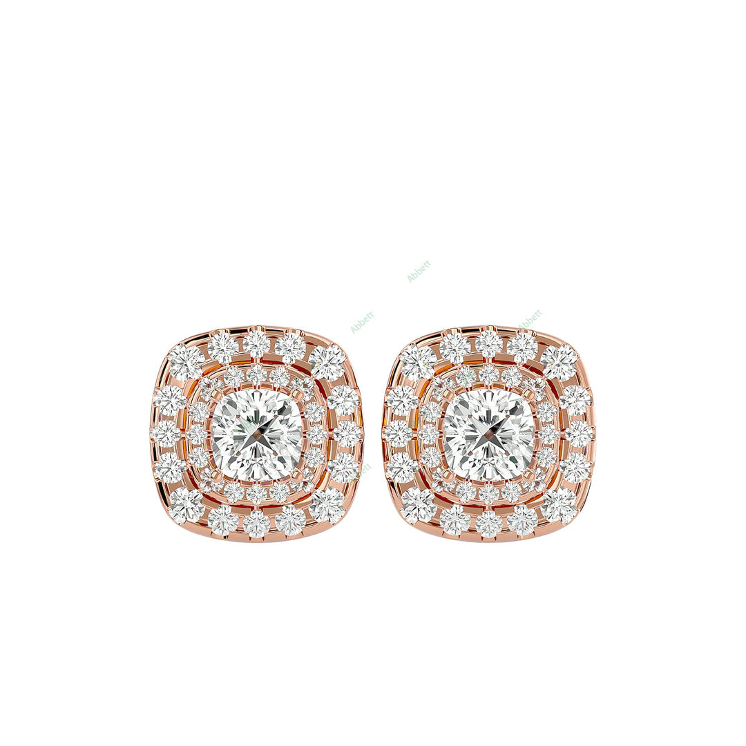Double Halo Stud Earring STDO038