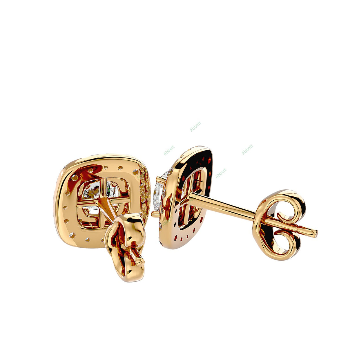 Double Halo Stud Earring STDO038