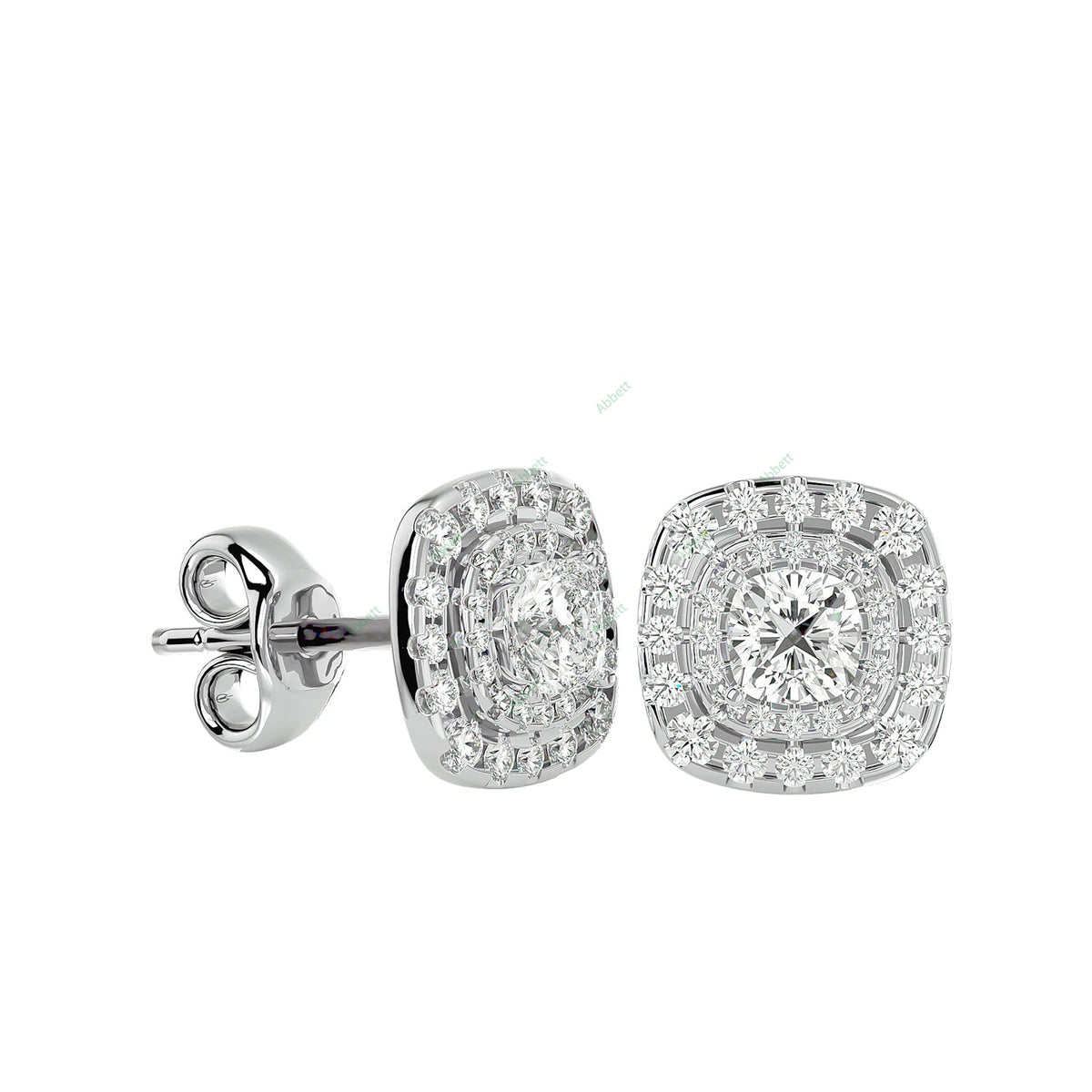 Double Halo Stud Earring STDO038