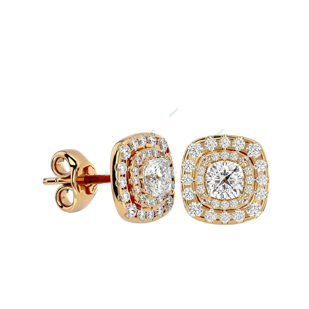 Double Halo Stud Earring STDO038