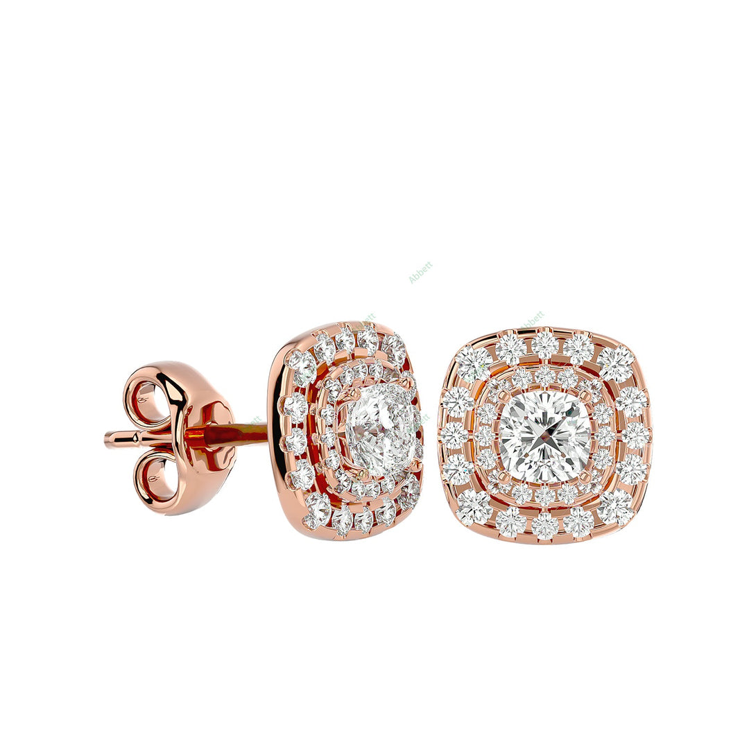 Double Halo Stud Earring STDO038