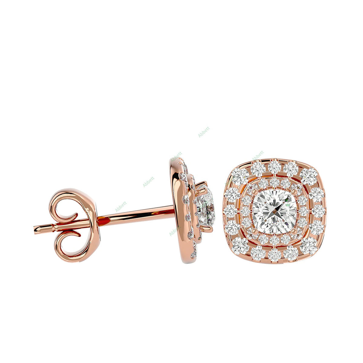Double Halo Stud Earring STDO038