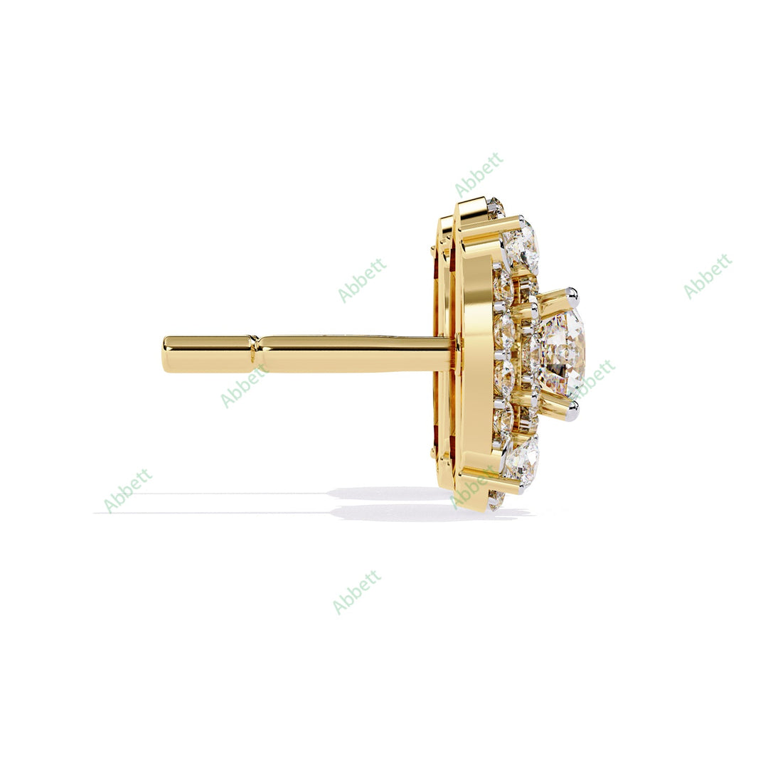 Round Double Halo Studs Earring STDO1384