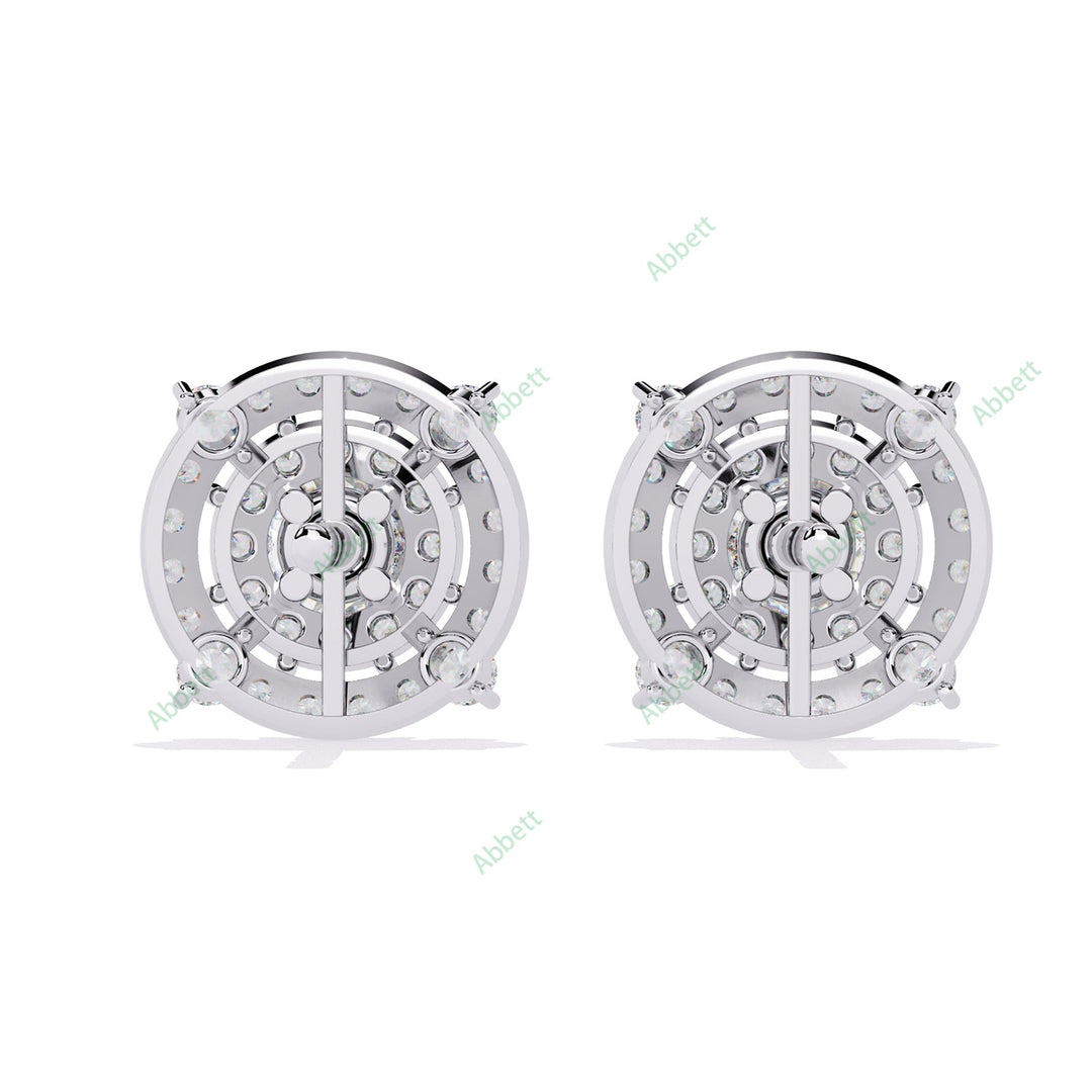 Round Double Halo Studs Earring STDO1384
