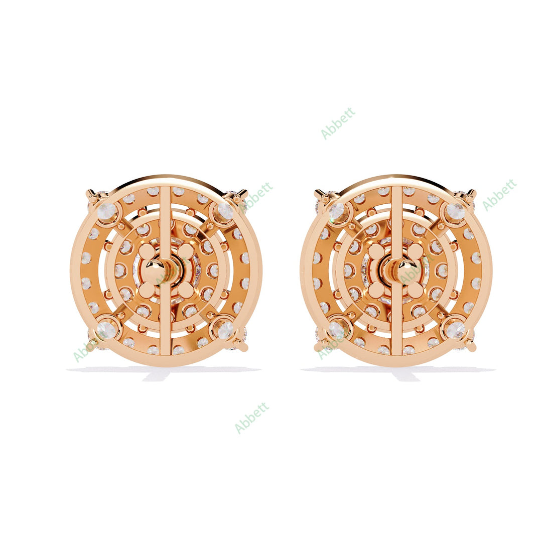 Round Double Halo Studs Earring STDO1384