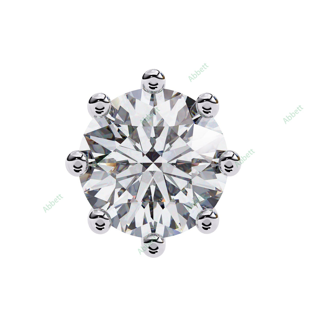 Round Eight Prong Studs Earring STEI1362