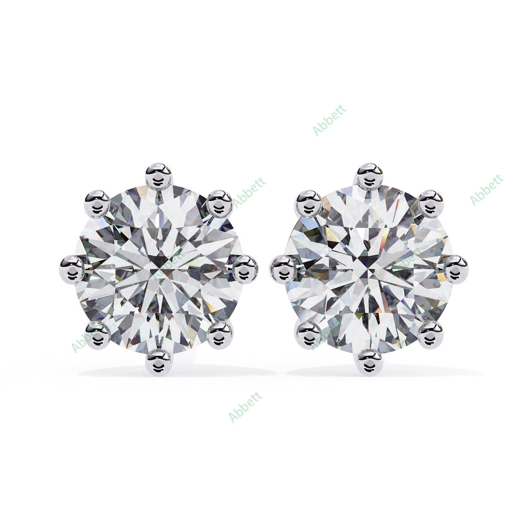Round Eight Prong Studs Earring STEI1362