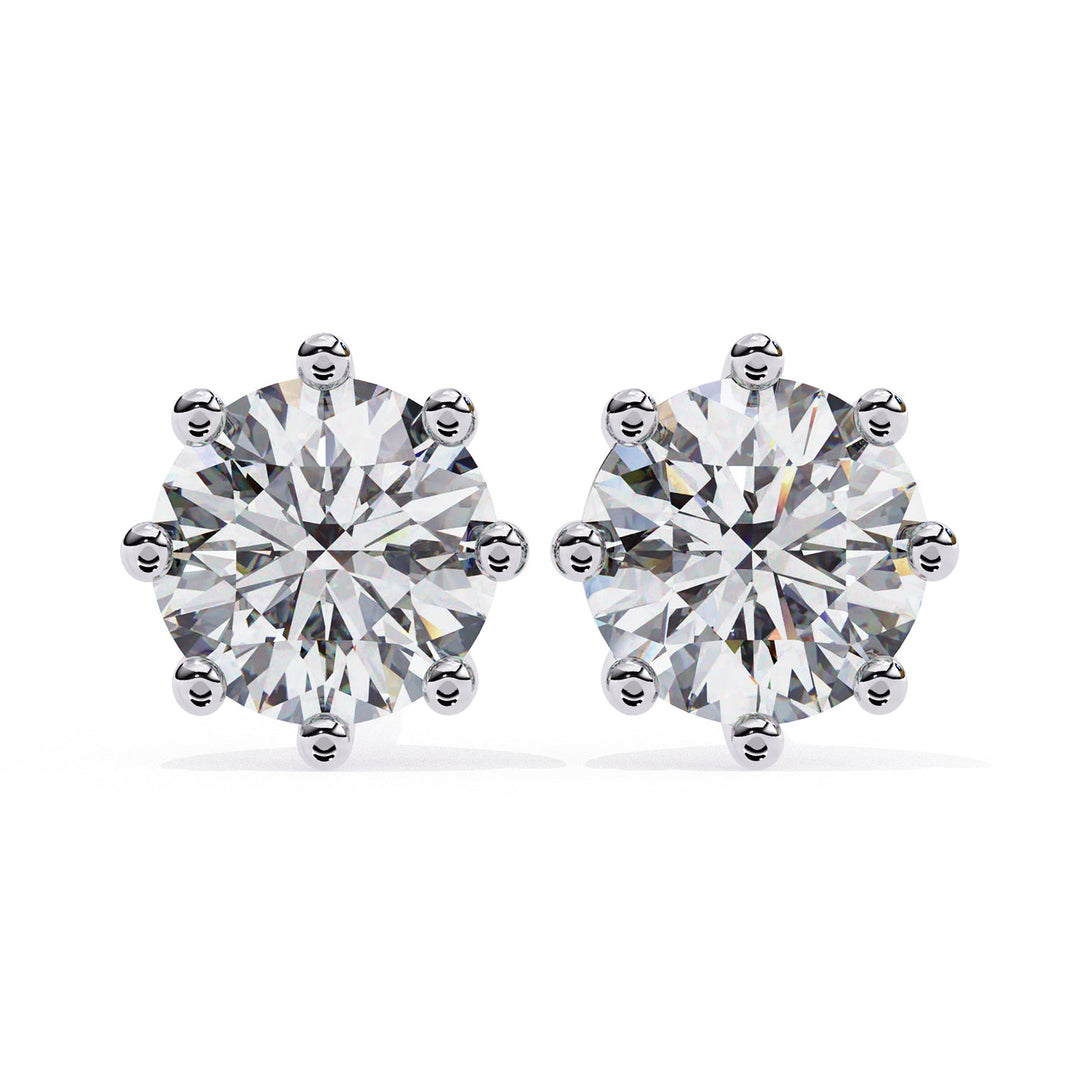 Round Eight Prong Studs Earring STEI1362