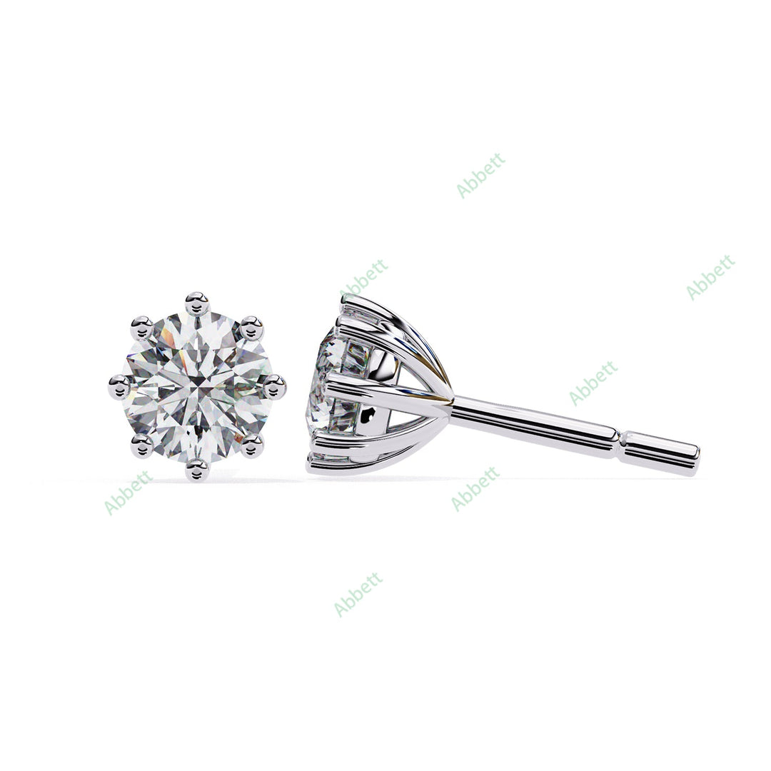 Round Eight Prong Studs Earring STEI1362