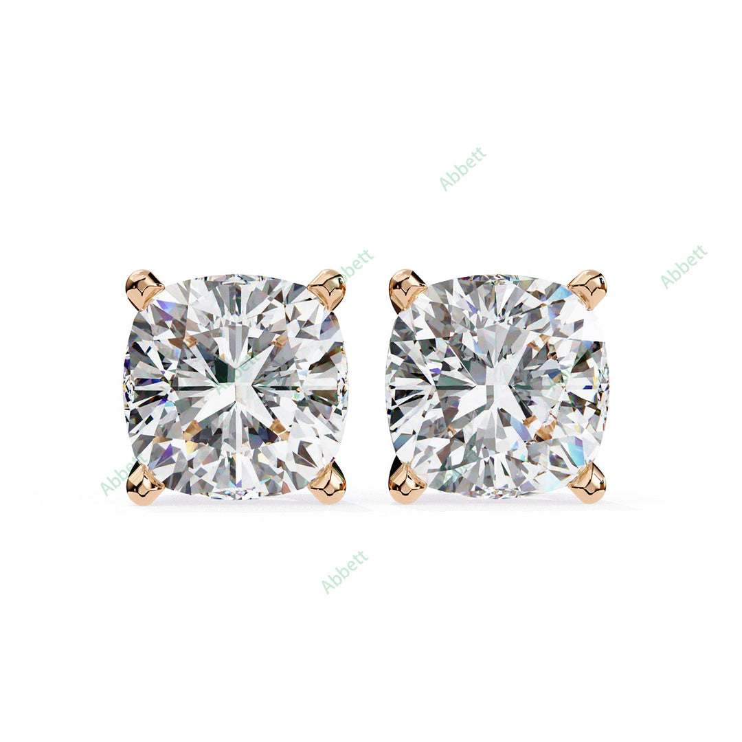 Cushion Four Prong Studs Earring STFO1326