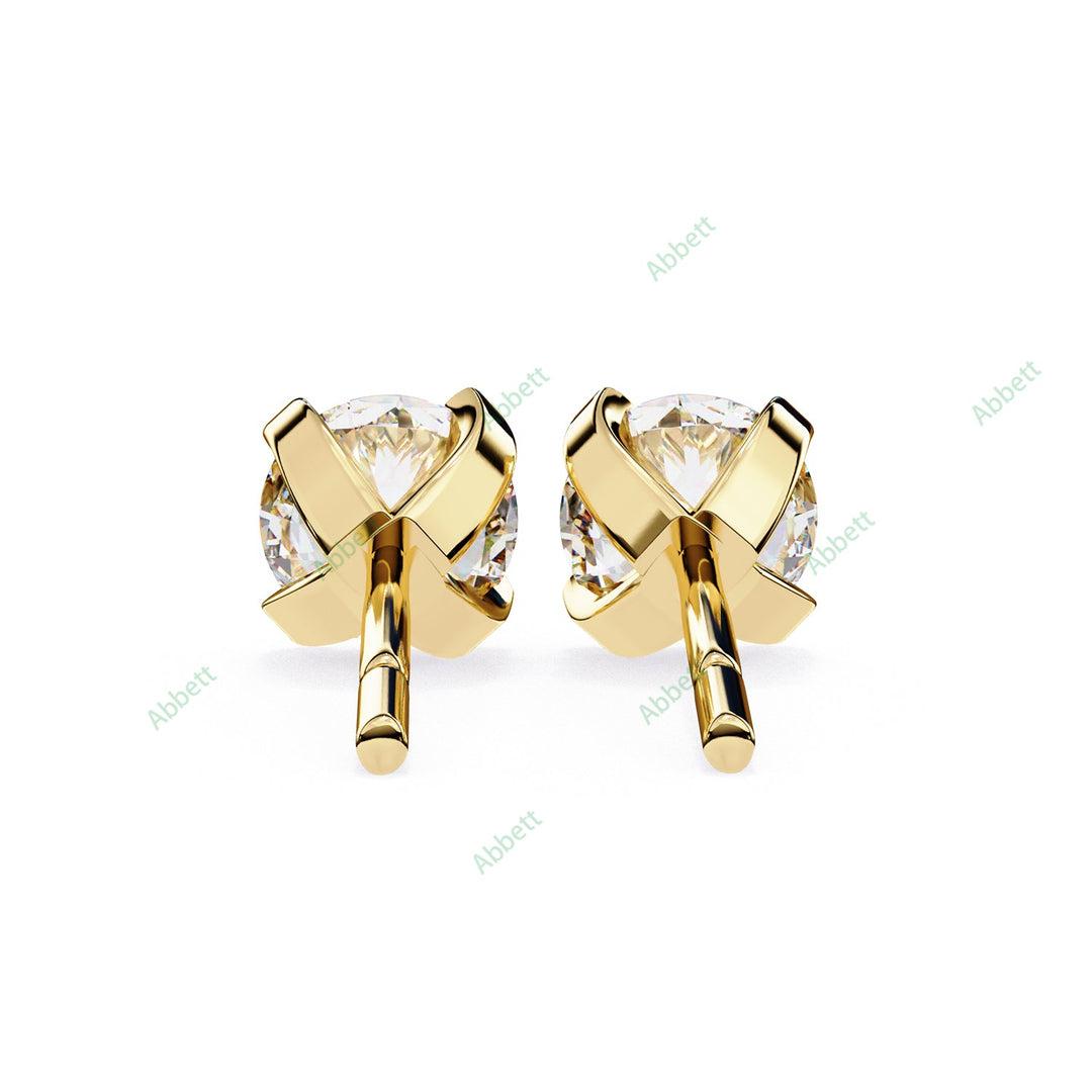 Round Four Prong Studs Earring STFO1327
