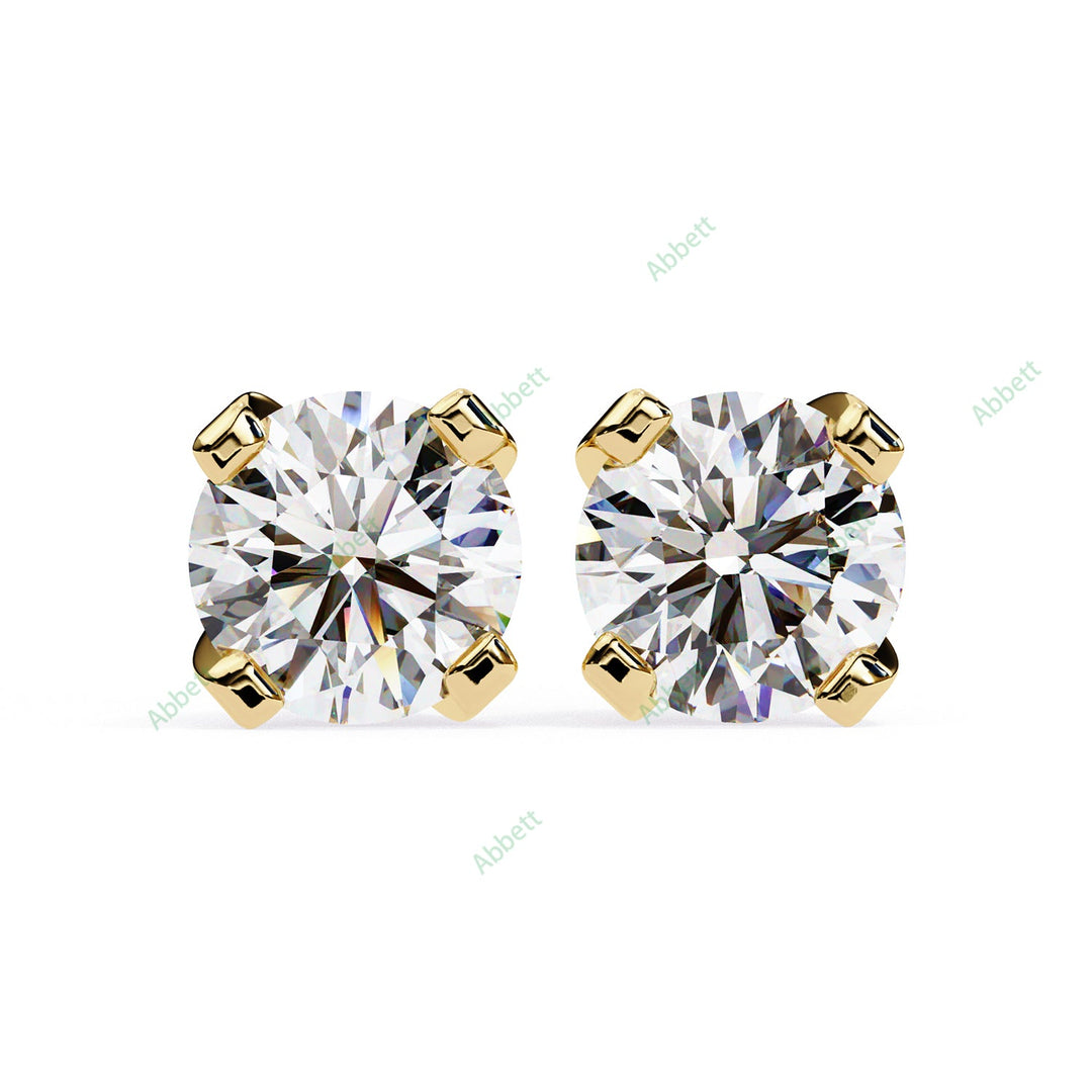 Round Four Prong Studs Earring STFO1327