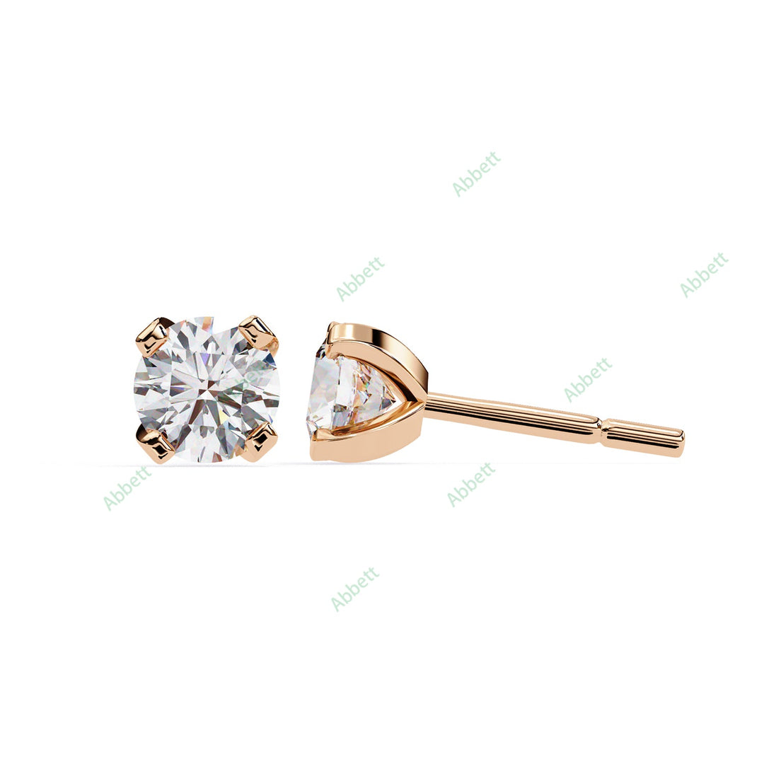 Round Four Prong Studs Earring STFO1327