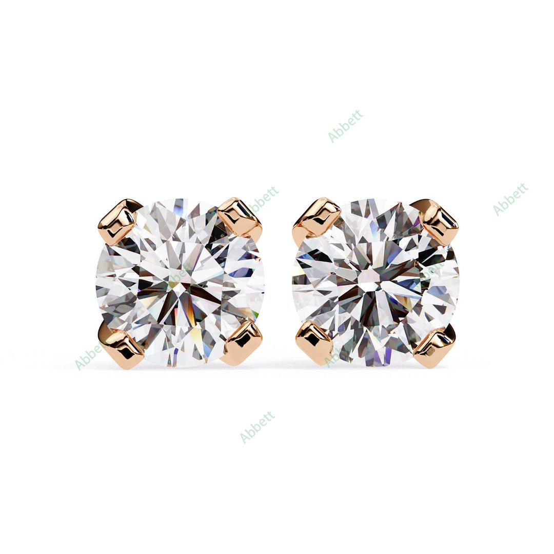 Round Four Prong Studs Earring STFO1327