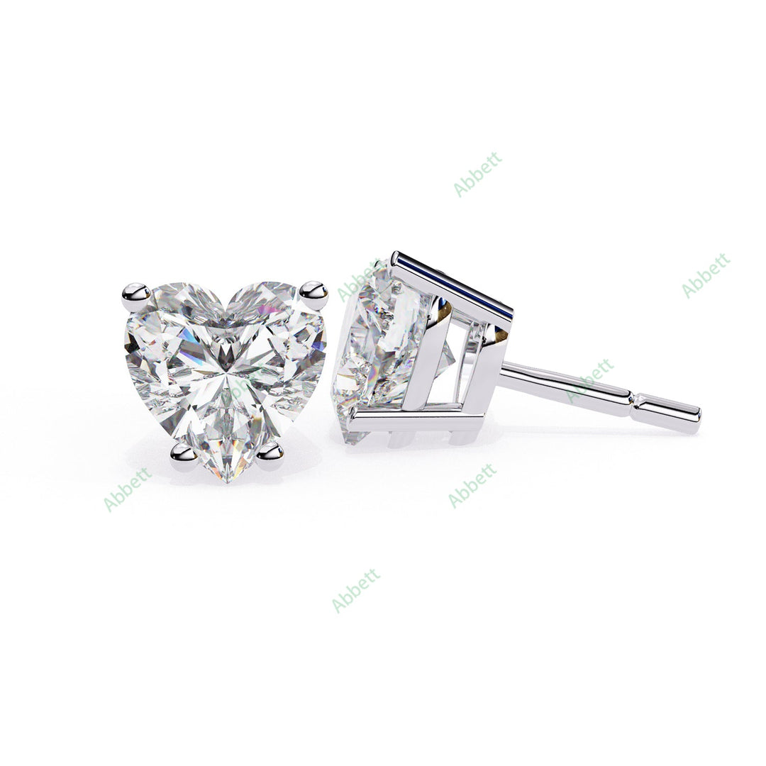 Heart Four Prong Studs Earring STFO1328