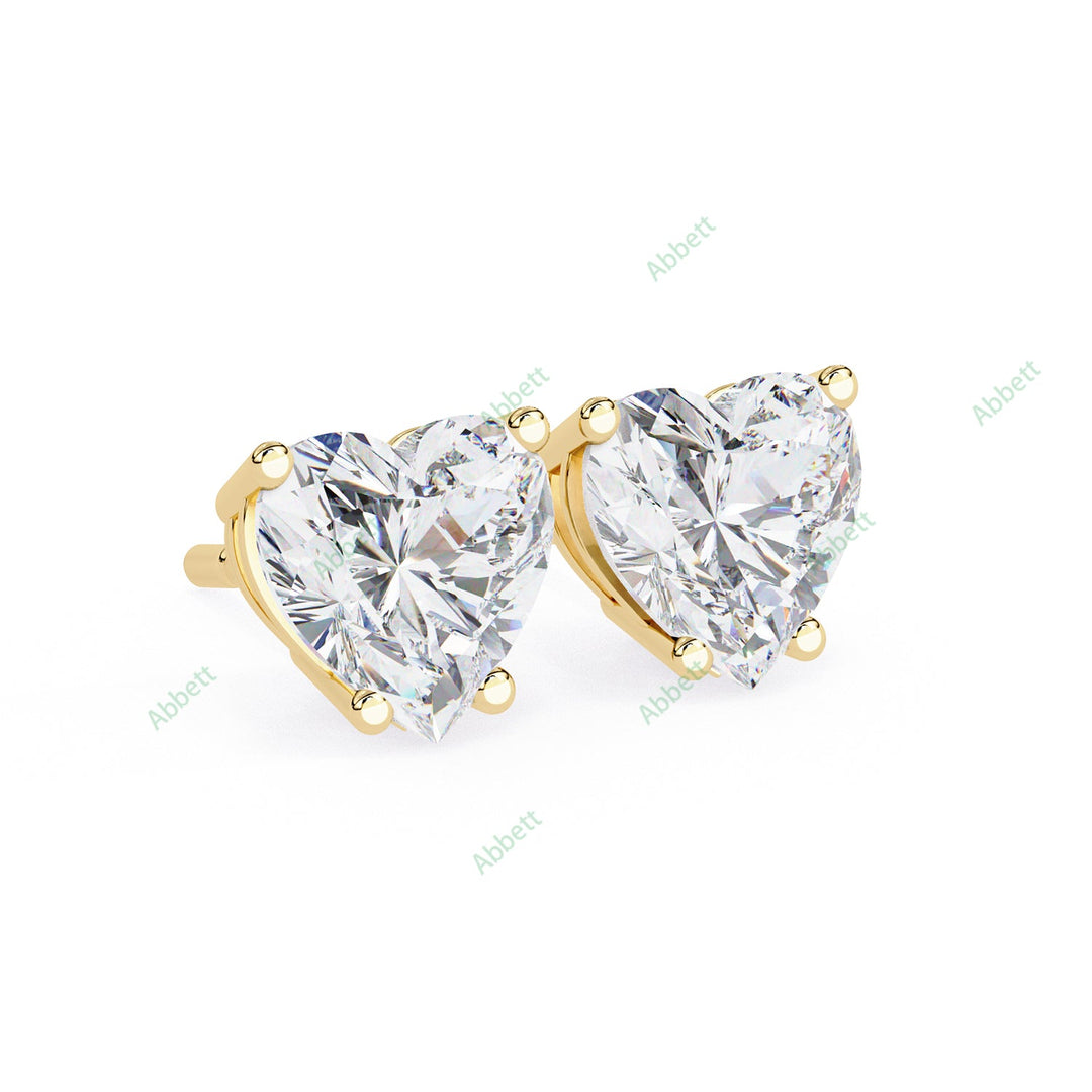 Heart Four Prong Studs Earring STFO1328