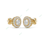 Load image into Gallery viewer, Bezel, Halo Stud Earring STHA023
