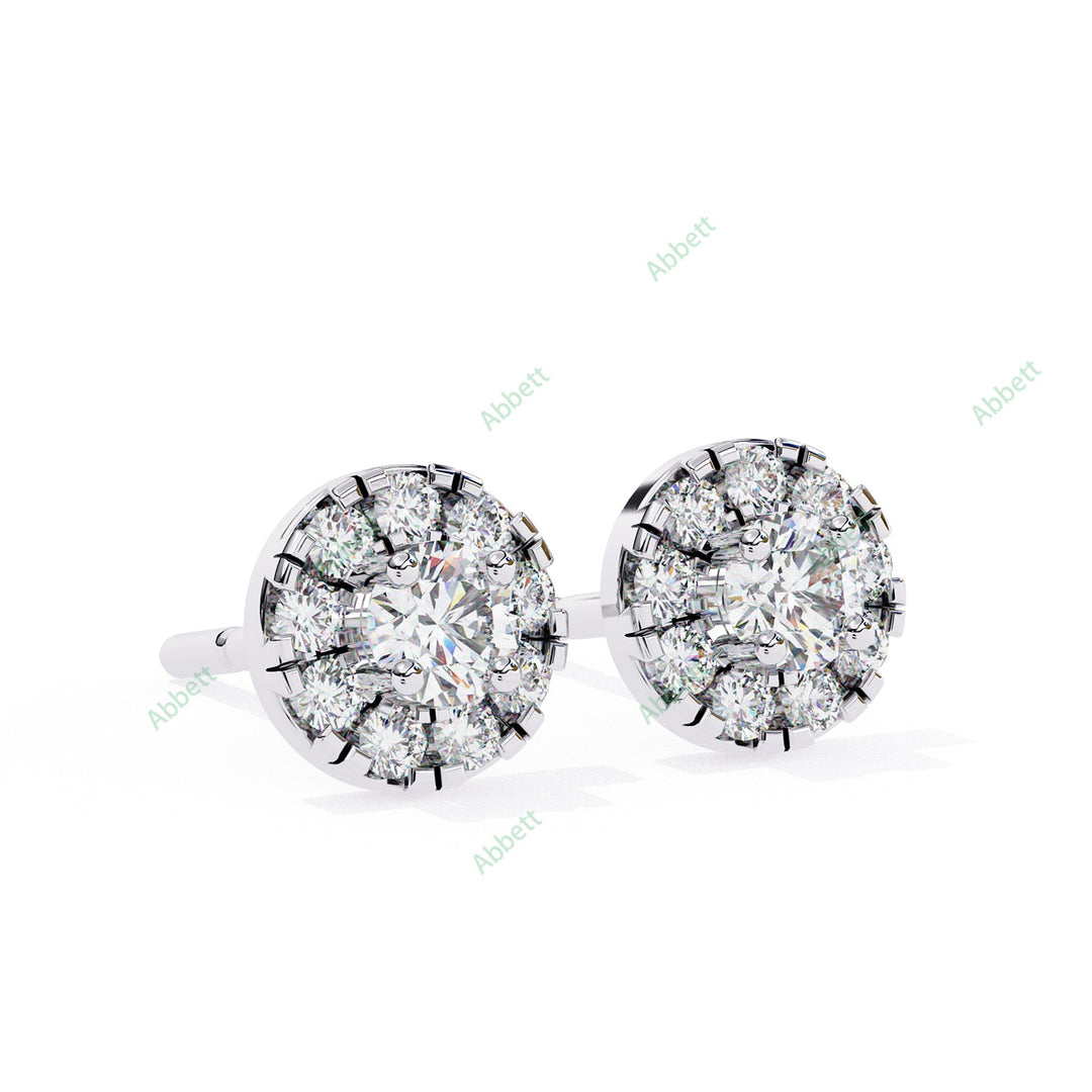 Round Halo Studs Earring STHA1337