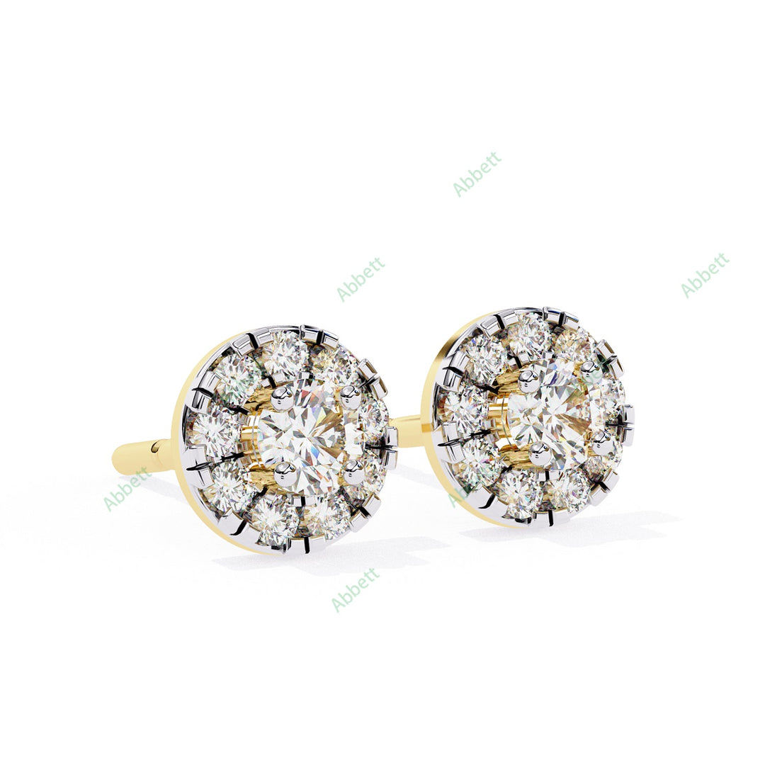 Round Halo Studs Earring STHA1337