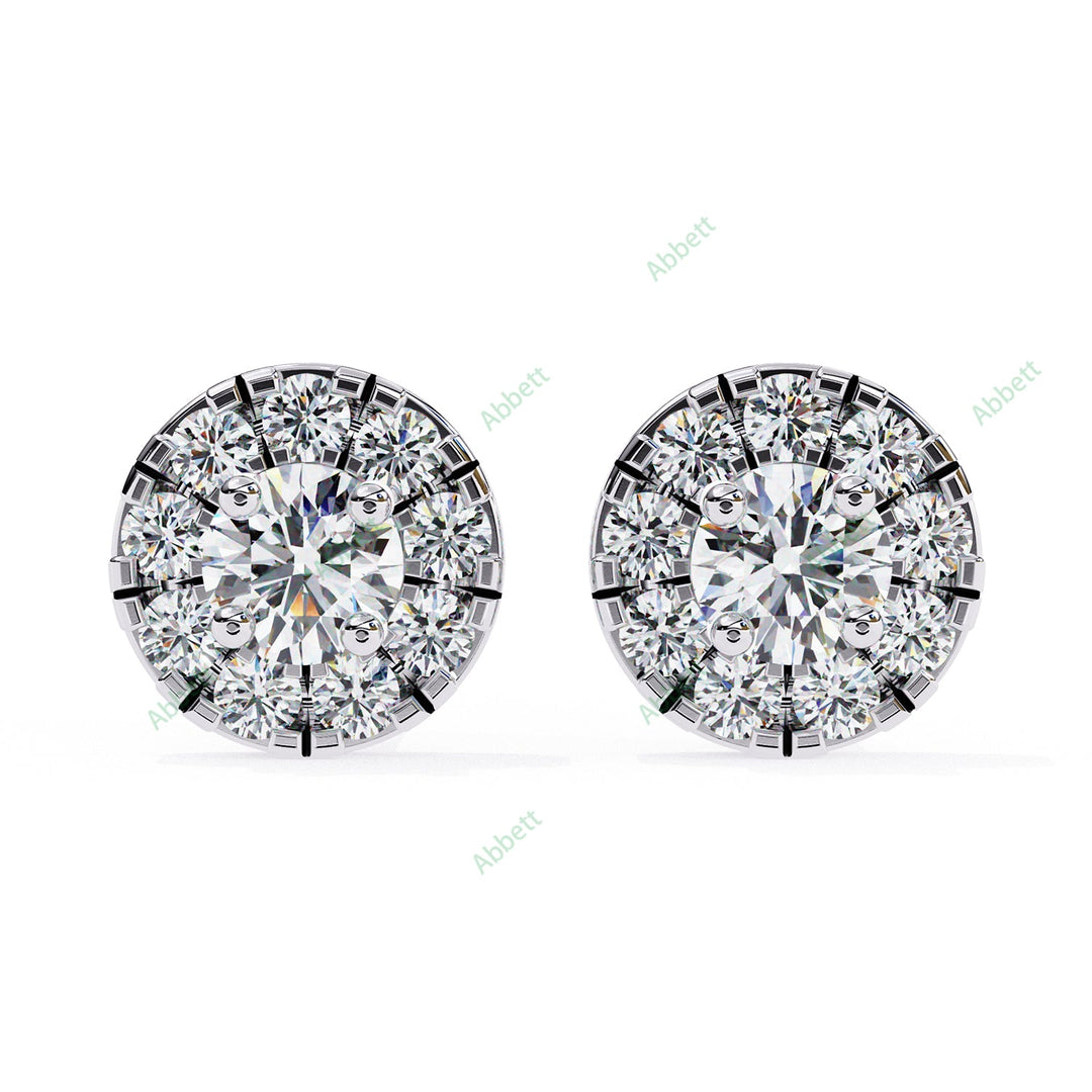 Round Halo Studs Earring STHA1337
