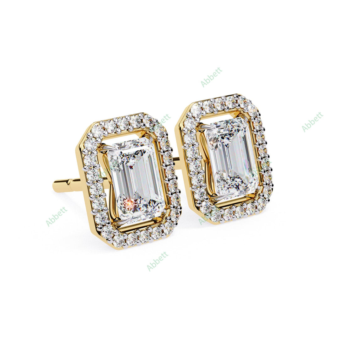 Emerald Halo Studs Earring STHA1339