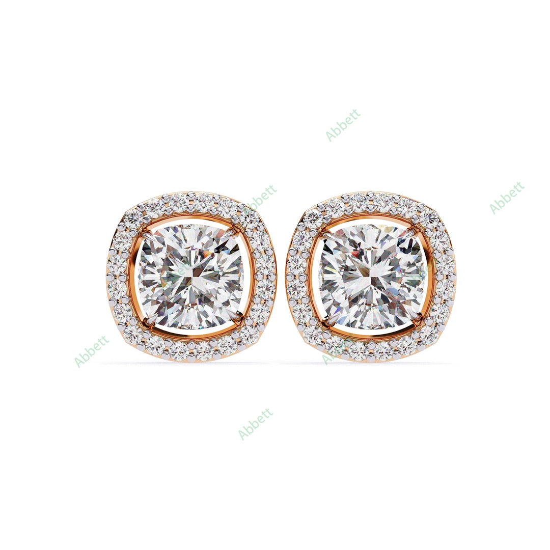 Cushion Halo Studs Earring STHA1340
