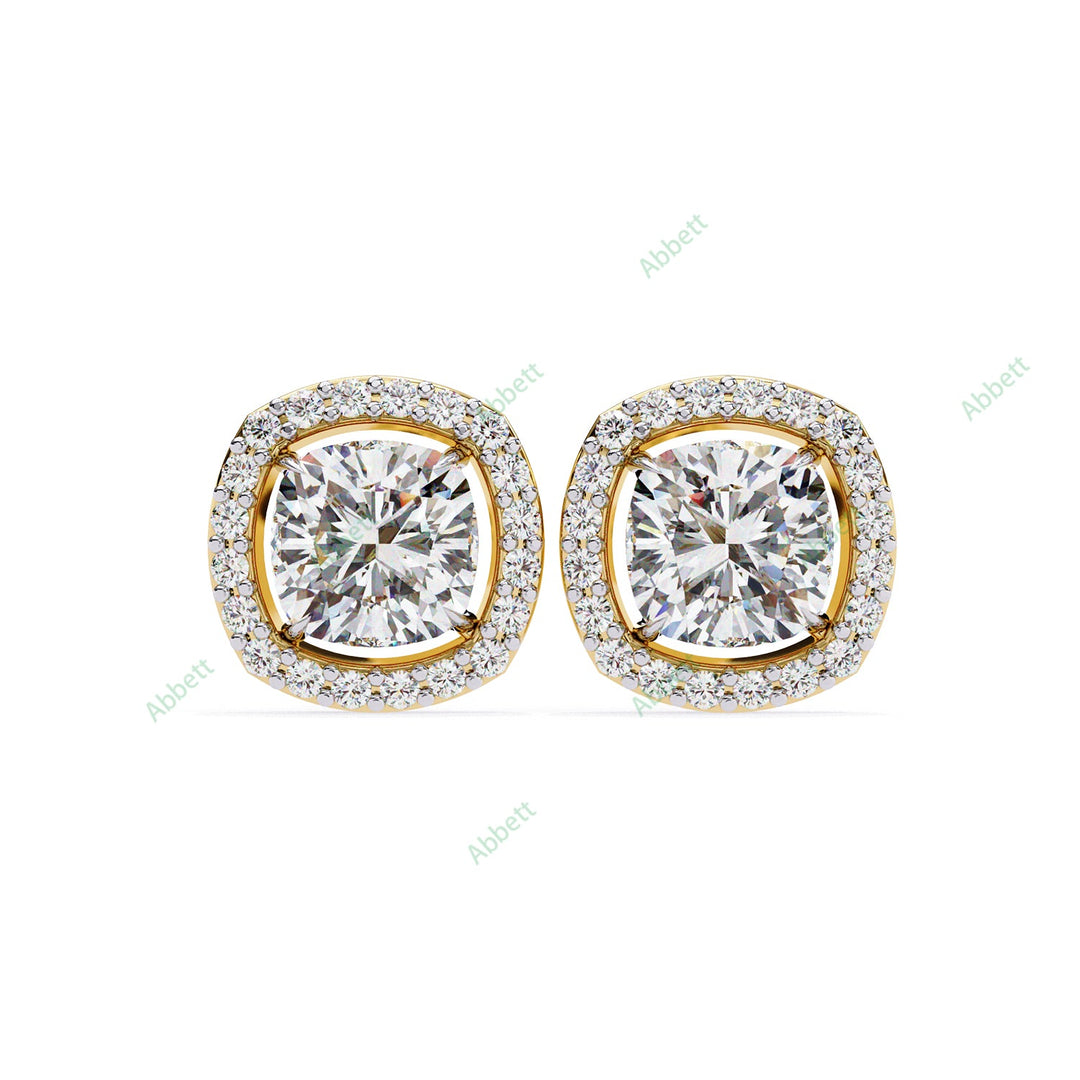 Cushion Halo Studs Earring STHA1340