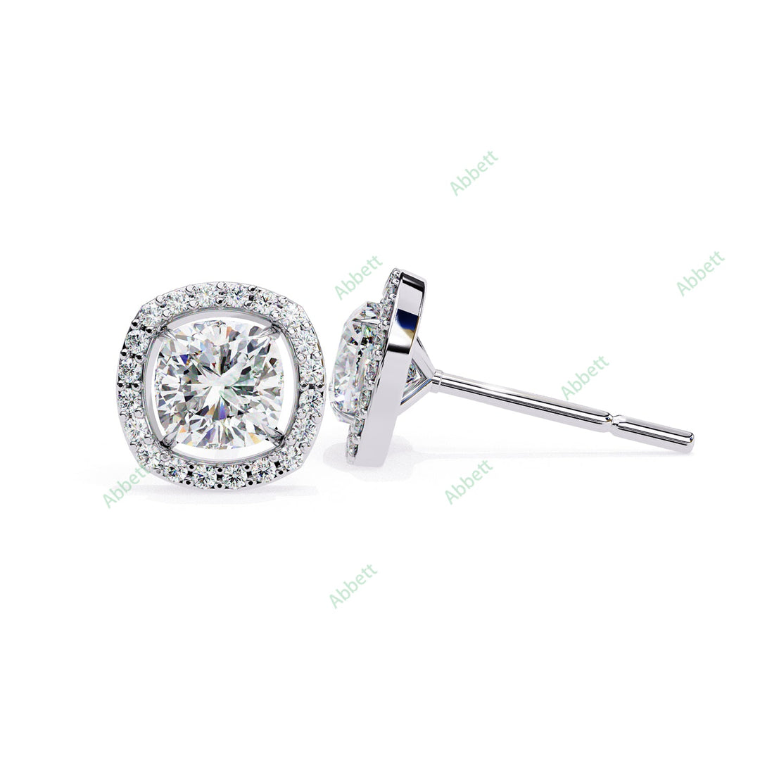 Cushion Halo Studs Earring STHA1340