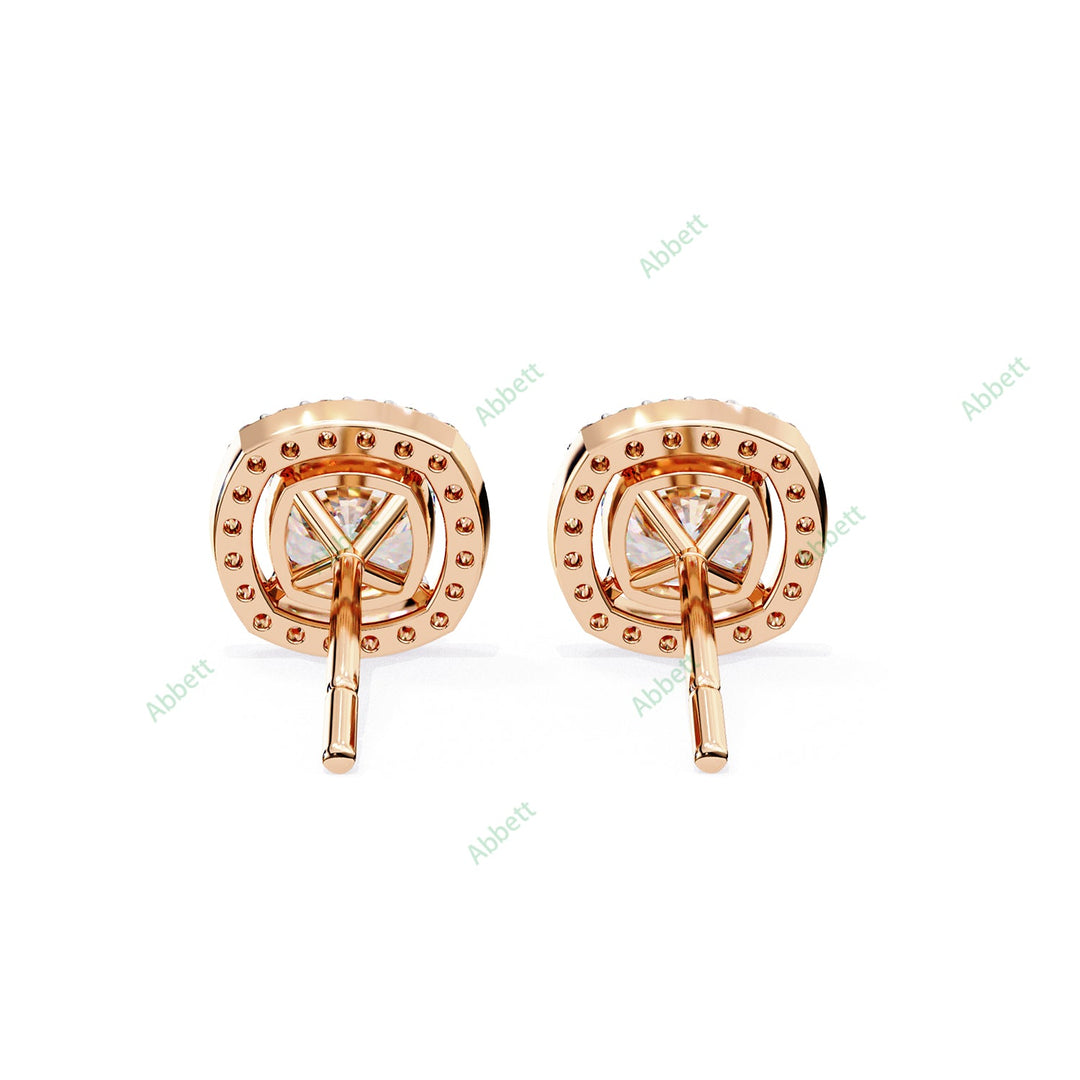 Cushion Halo Studs Earring STHA1340