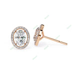 Load image into Gallery viewer, Oval Halo Studs Earring STHA1341
