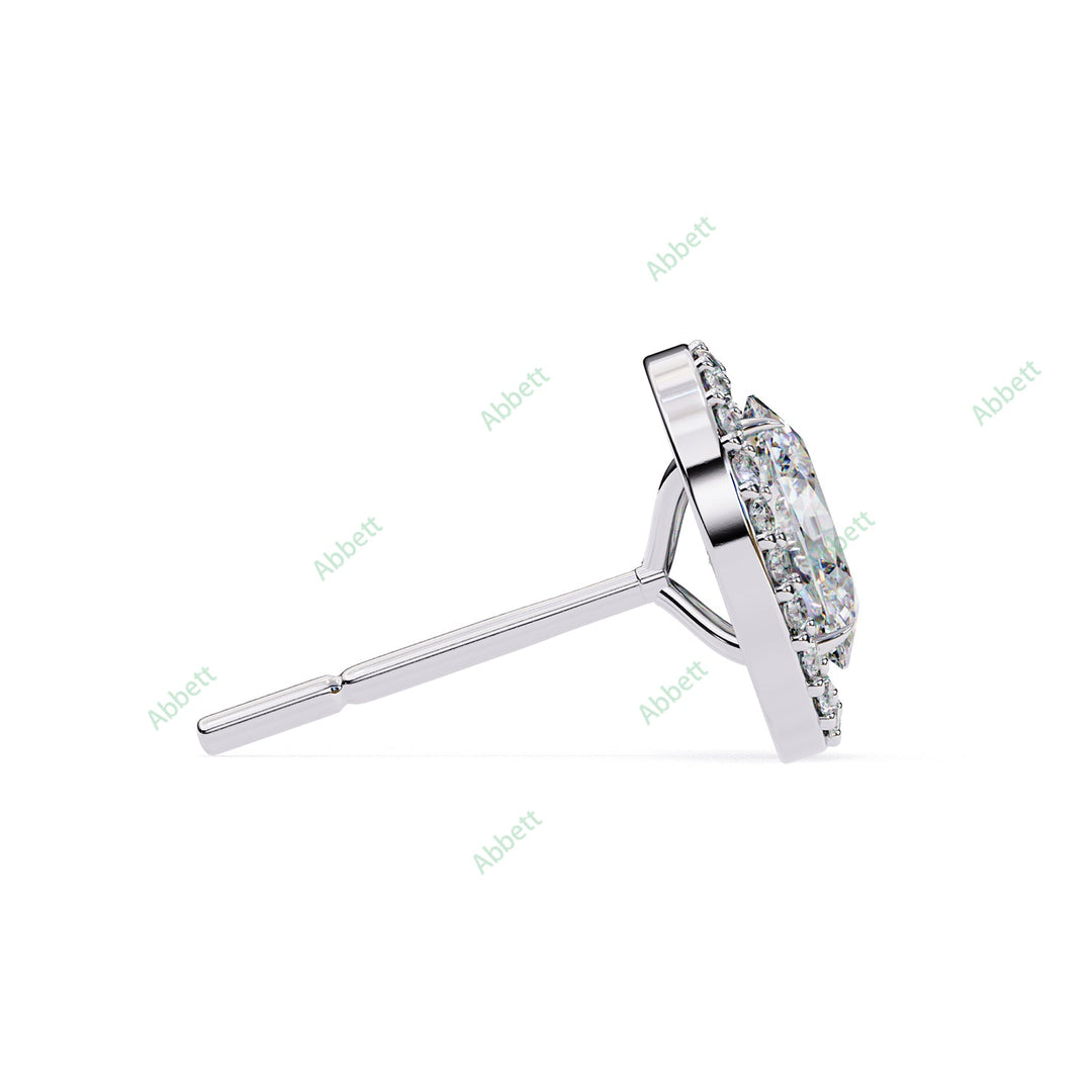 Oval Halo Studs Earring STHA1341